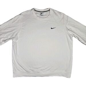 Nike Sportswear Club Fleece Crew Pullover Sweatshirt White Mens 2XL